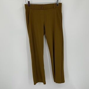 Beta Brand mustard gold dot ankle stretch pants work yoga black PETITE Small